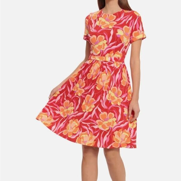 MAGGY LONDON Womens Matte Jersey Knee Length Midi Dress - Picture 1 of 4
